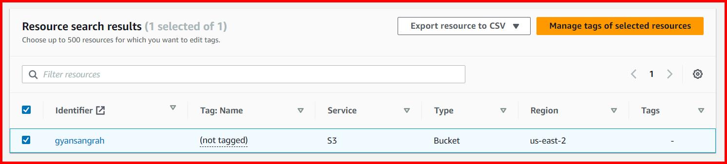 Picture showing the search result in the tag editor